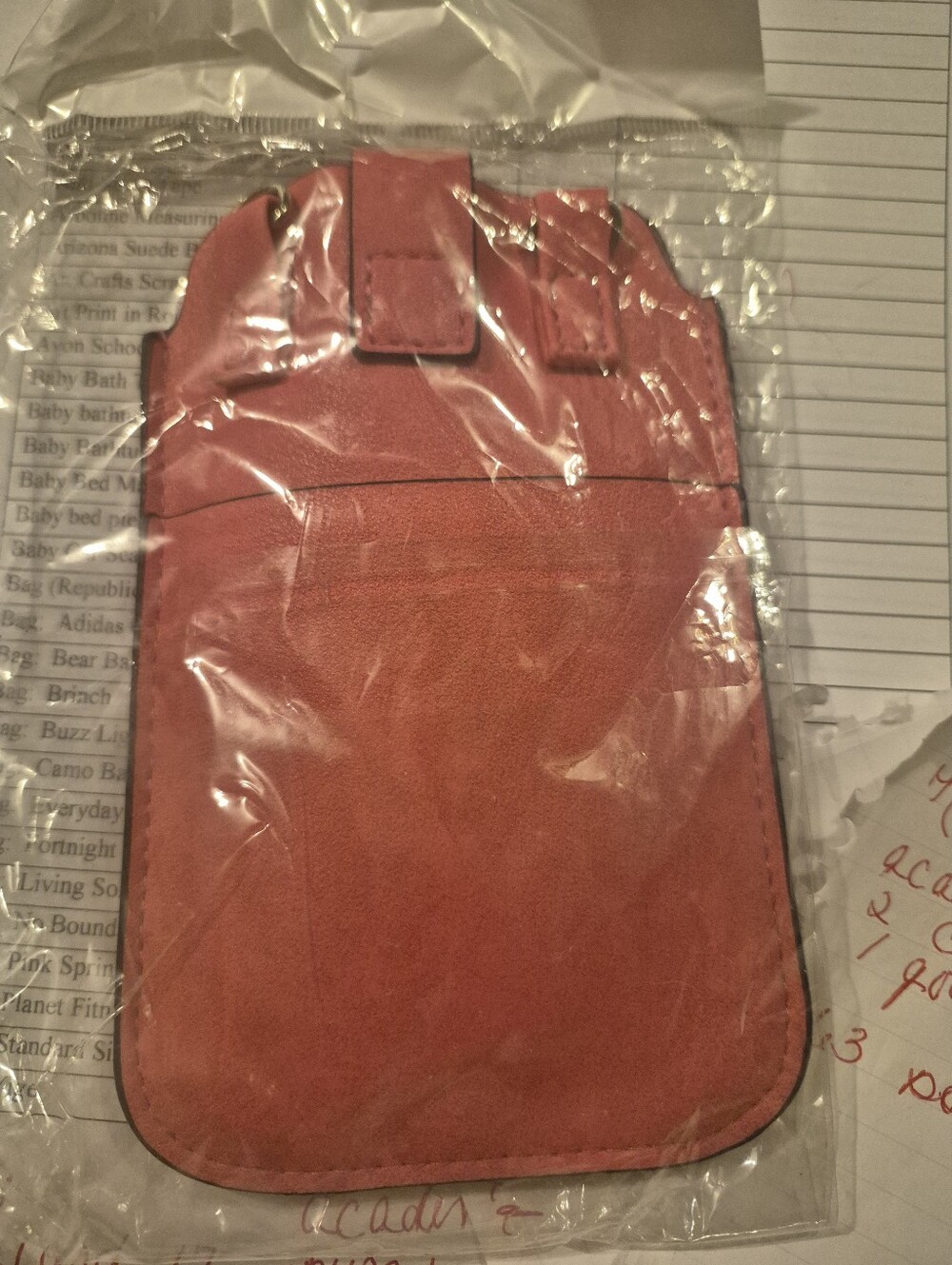 Leather-Look Red Phone Sleeve Pouch